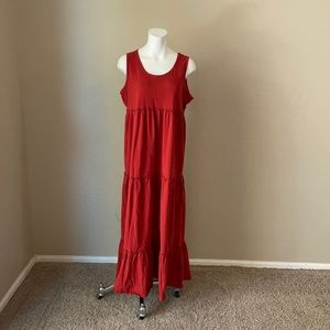 J.Jill burnt long ruffle dress